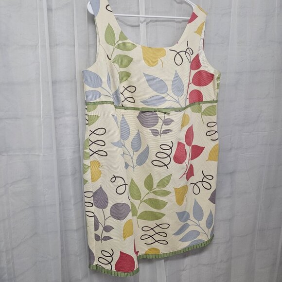 Vintage Positive Attitude Cream Floral Dress Sleeveless Coquette 22P - Picture 4 of 11